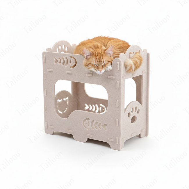 Double-Layer Cat Scratching Bed – White Double Layer Pet Bed Main Image