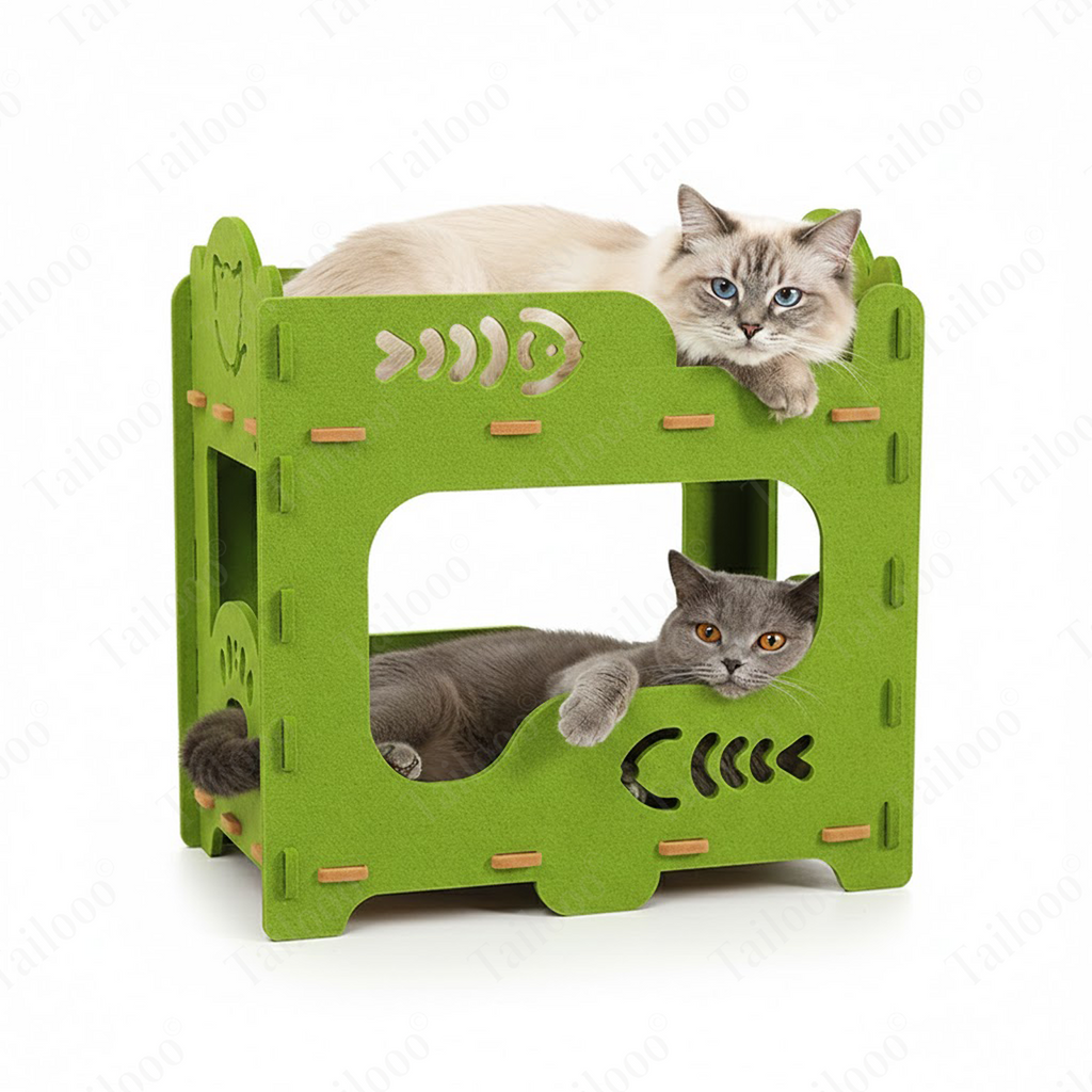 Double-Layer Cat Scratching Bed – Green Double Layer Pet Bed