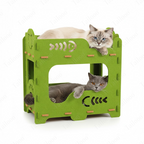 Double-Layer Cat Scratching Bed – Green Double Layer Pet Bed