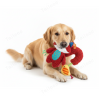 Fox Design—Plush Dog Toy with Squeaker & Crinkle