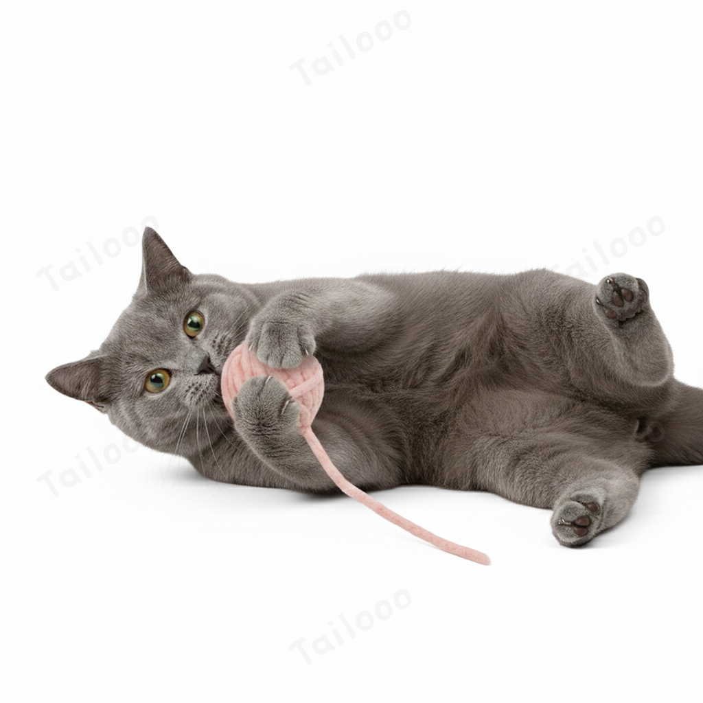 Soft Knit Ball Cat Toy – Interactive Chasing Teaser Ball (Pink)