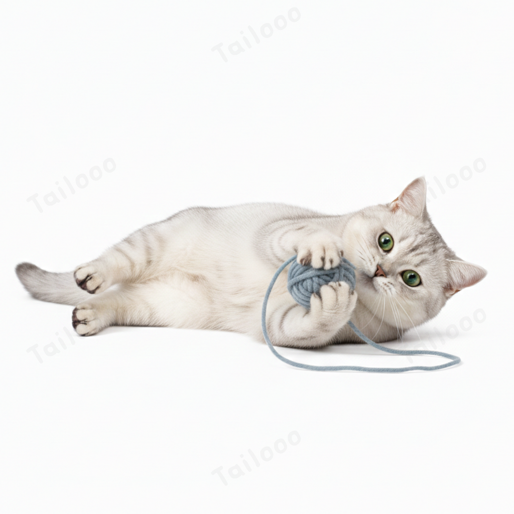 Soft Knit Ball Cat Toy – Interactive Chasing Teaser Ball (Grey)