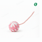 Soft Knit Ball Cat Toy – Interactive Chasing Teaser Ball (WhitePink)