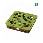 Felt Puzzle Cat Toy with Bell – Square Green