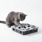 Felt Puzzle Cat Toy with Bell – Square Gray