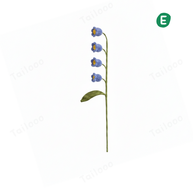 Handmade Crochet Lily of the Valley Cat Teaser Wand – Blue Hover Image