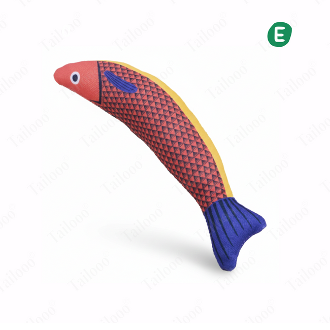 Red fish-Interactive Catnip Fish Kicker Toy – Durable Teething Cat Kicker Toy Hover Image