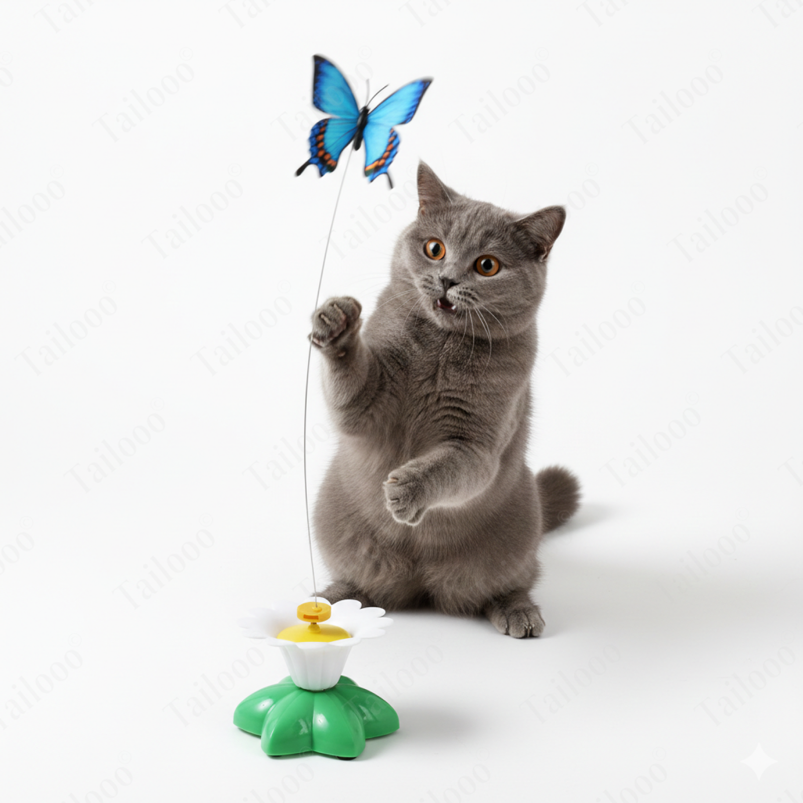 Automatic Interactive Cat Teaser Wand Toy – Rotating Butterfly