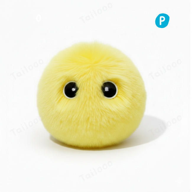 Yellow Glowing Squeaky Cat Ball Tailooo Hover Image