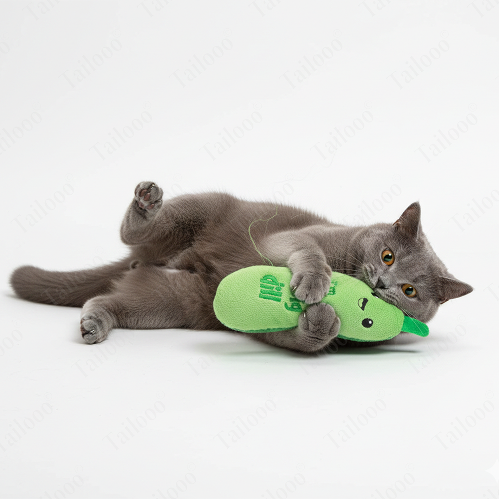 Plush Crinkle Catnip Kicker Cat Toy with Dental Mesh