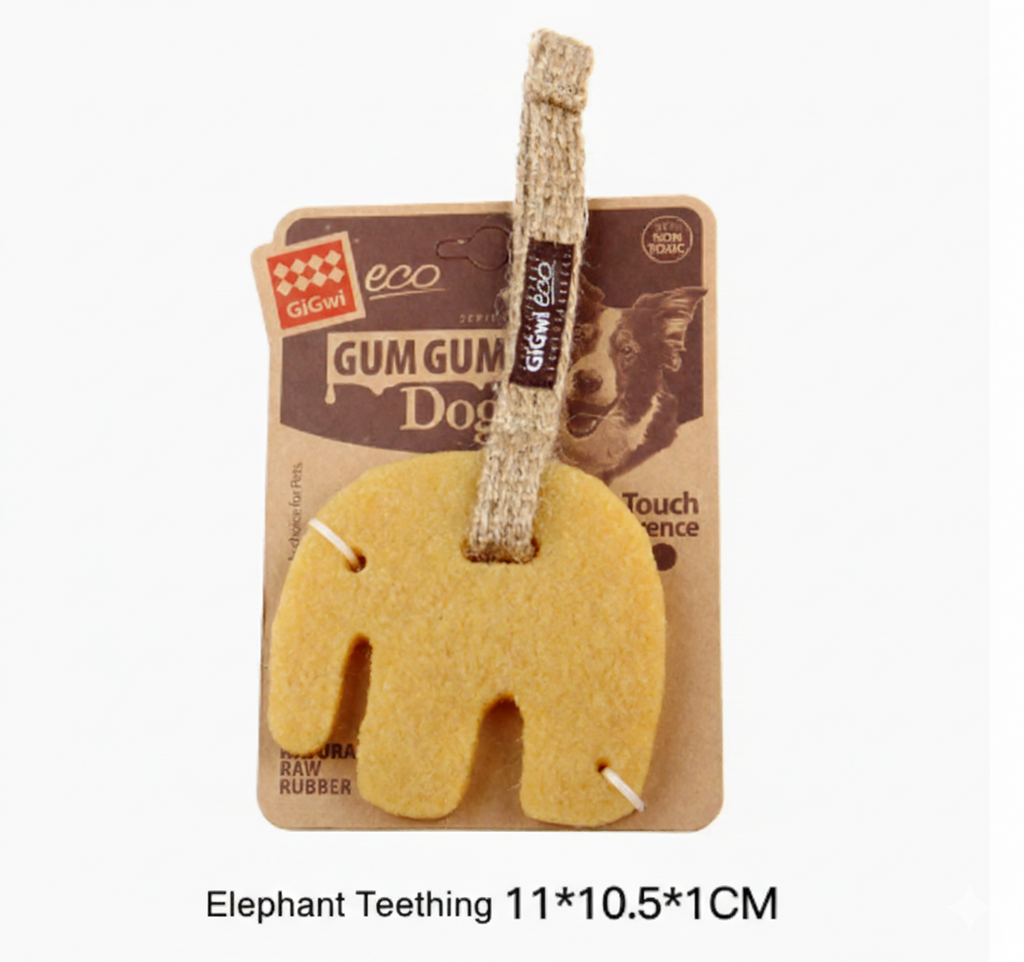 Elephant Natural Latex Dog Chew Toy with Sisal Rope