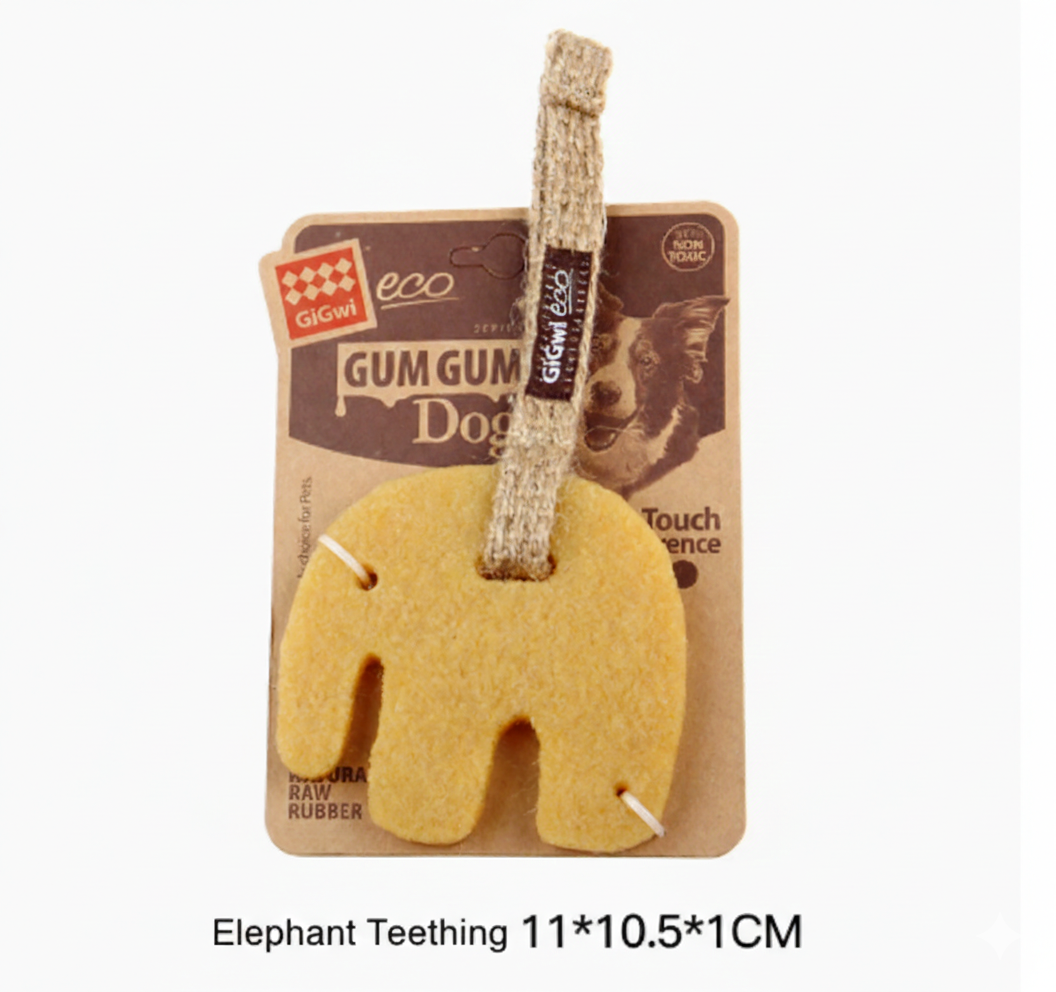 Elephant Natural Latex Dog Chew Toy with Sisal Rope