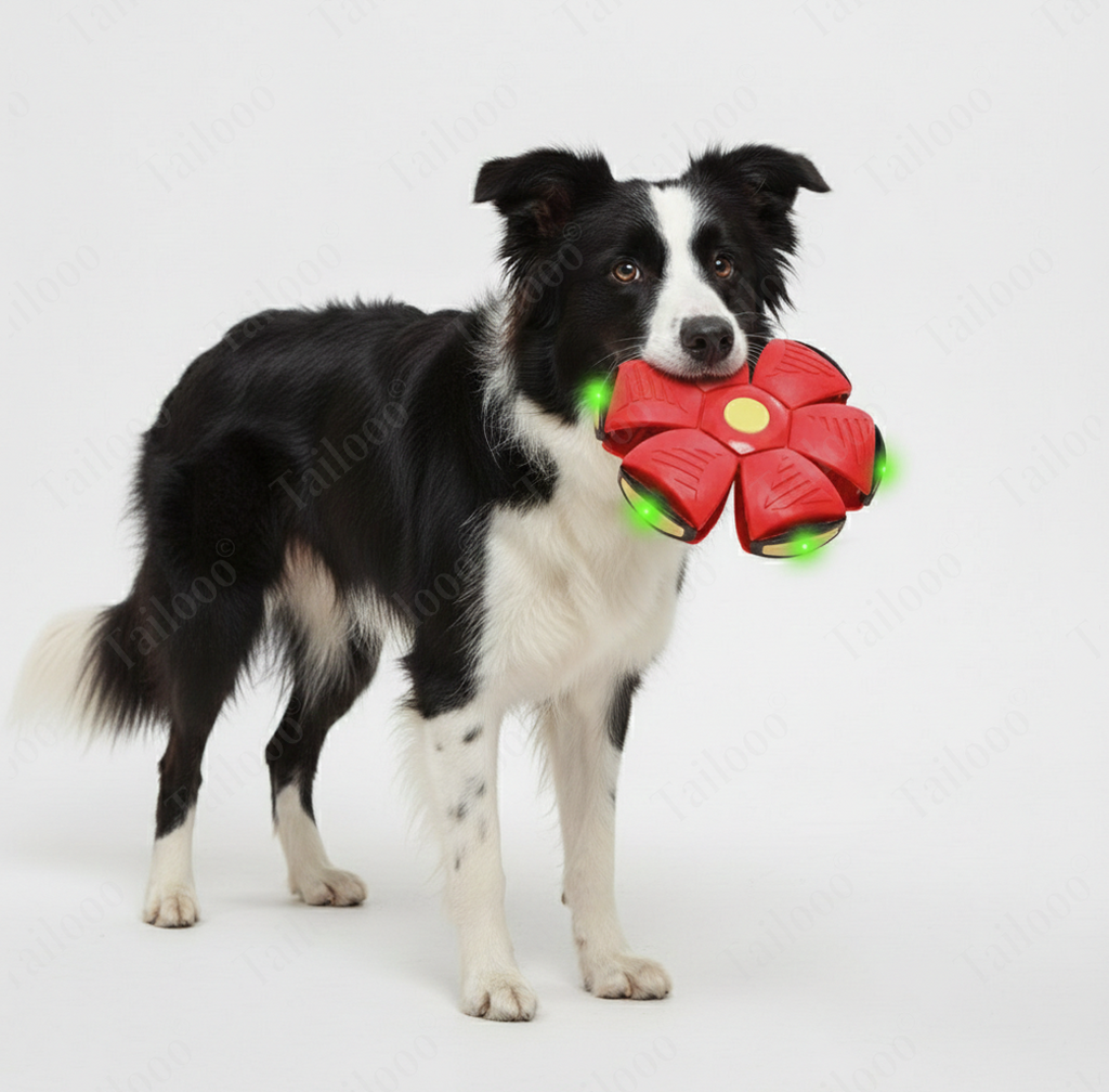 LED UFO Dog Toy Disc – Red