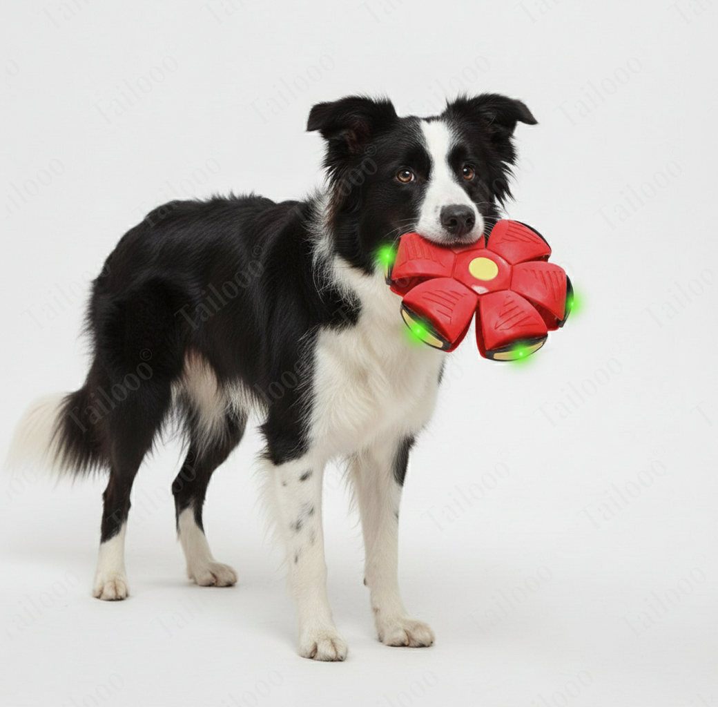 LED UFO Dog Toy Disc – Red