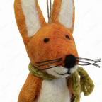 Handmade Nepal Wool Felt Pet Toy – Scarf Fox