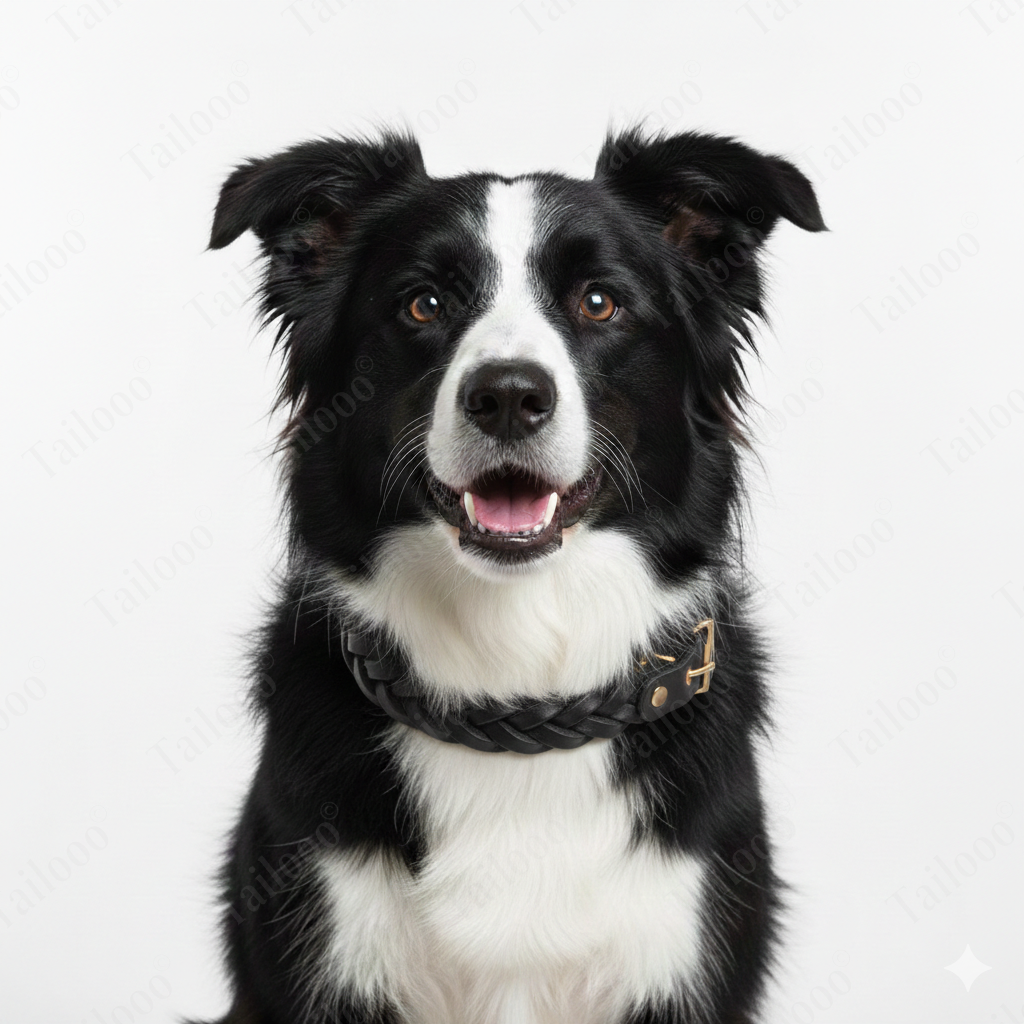 Premium Handmade Braided Leather Dog & Cat Collar（Black）