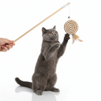 Interactive Cat Teaser Wand Toy – Feather Pancake