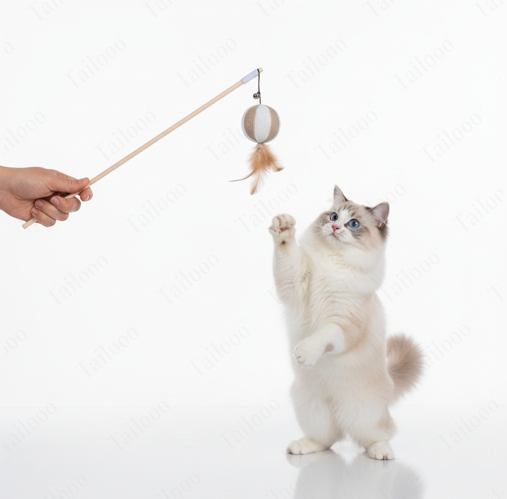 Interactive Cat Teaser Wand Toy – Pumpkin