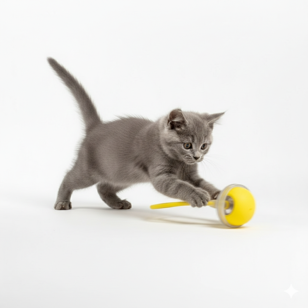 Interactive Electric Rolling Cat Ball – Yellow