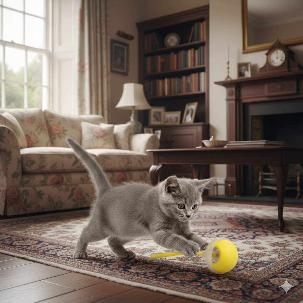 Interactive Electric Rolling Cat Ball – Yellow