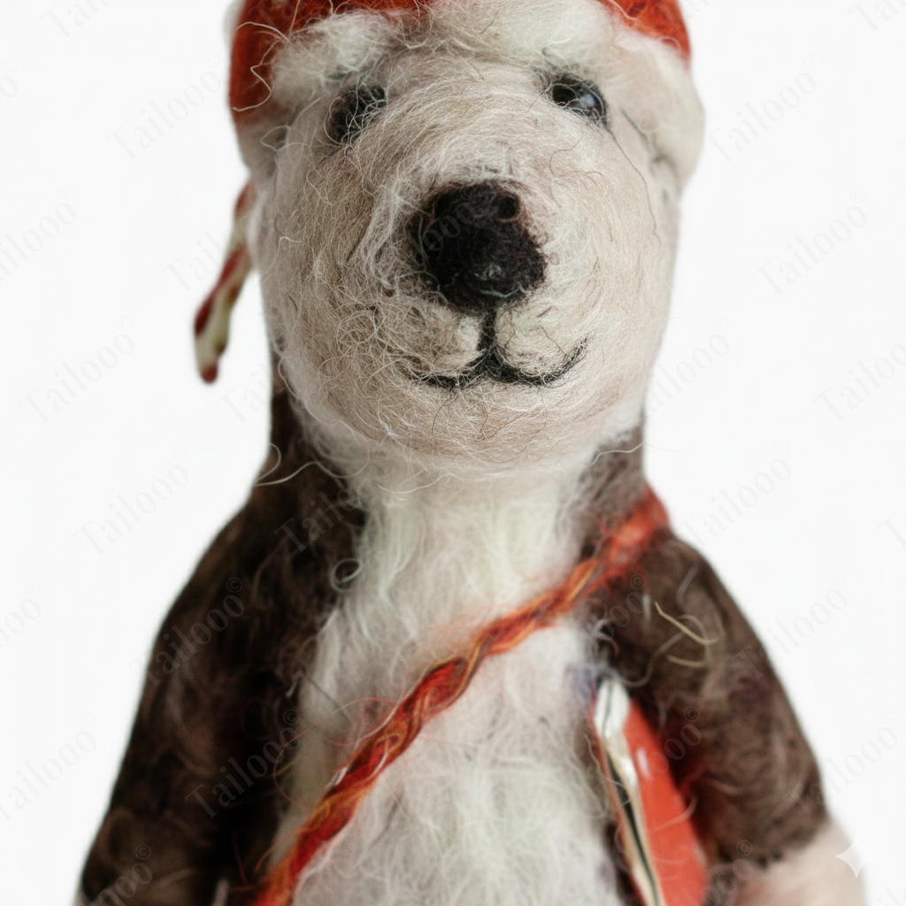 Handmade Nepal Wool Felt Pet Toy – Mushroom Hat Puppy