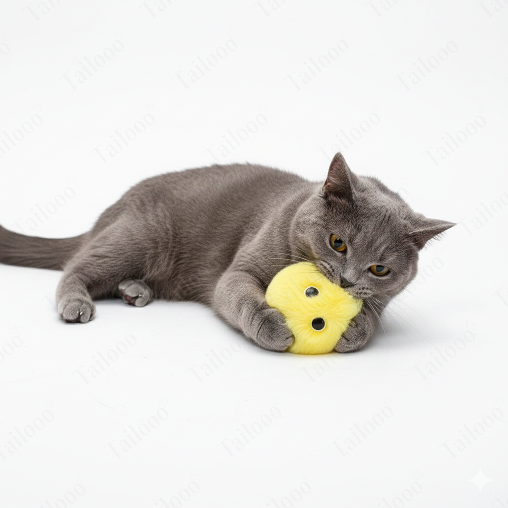 Yellow Glowing Squeaky Cat Ball Tailooo