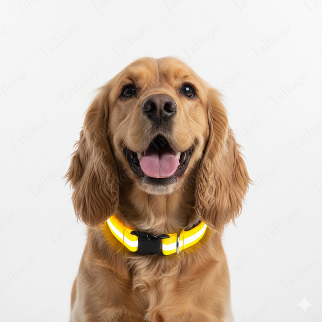 LED Glowing Dog Collar – USB Rechargeable Light-Up Pet Collar (Yellow) Main Image