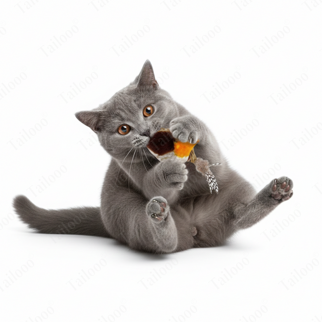 Self-Play Bird Teaser Wand Cat Toy – Gray Bailo Main Image