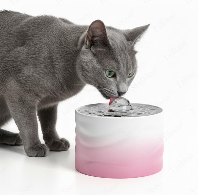 Automatic Ceramic Pet Water Fountain for Cat & Dog（Pink） Main Image