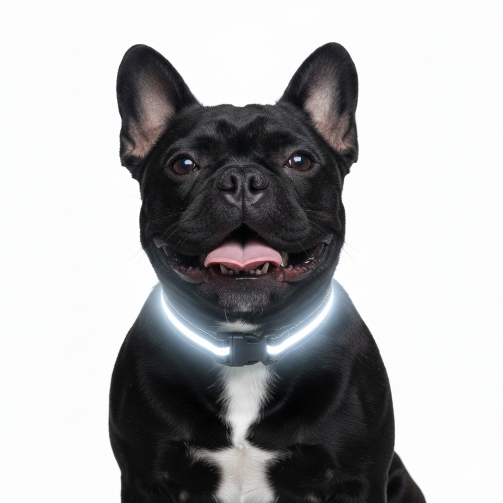 LED Glowing Dog Collar – USB Rechargeable Light-Up Pet Collar (Black) Tailooo