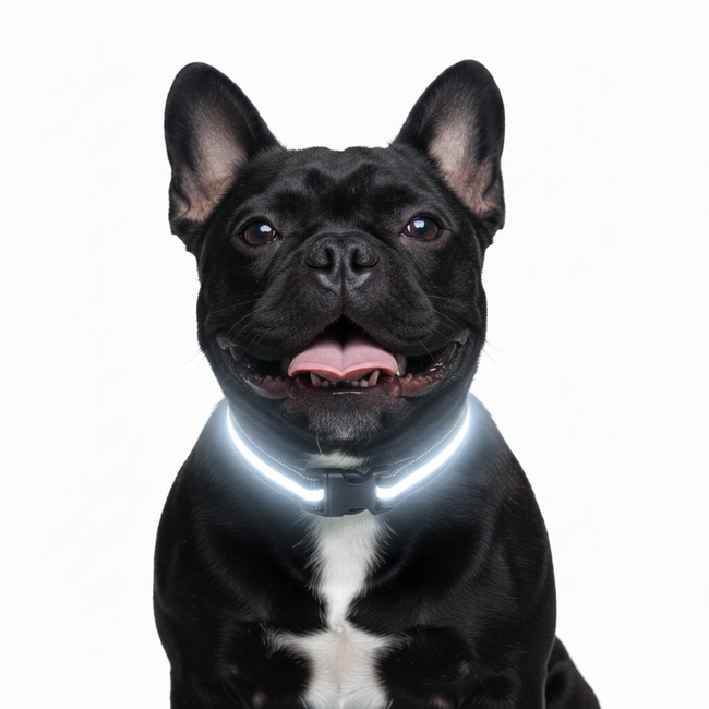 LED Glowing Dog Collar – USB Rechargeable Light-Up Pet Collar (Black) Main Image