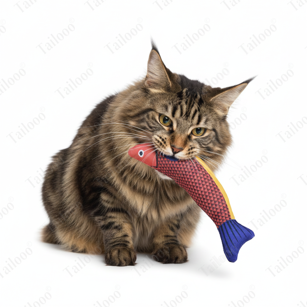 Red fish-Interactive Catnip Fish Kicker Toy – Durable Teething Cat Kicker Toy