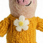 Handmade Nepal Wool Felt Pet Toy – Little Yellow Pig