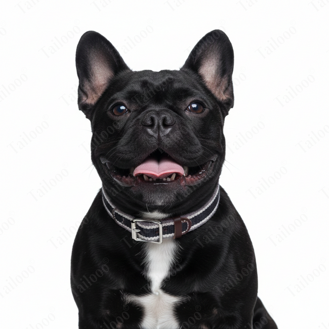 Woven Cotton & Leather Dog Collar– Adjustable, Soft & Durable Design（Black） Main Image