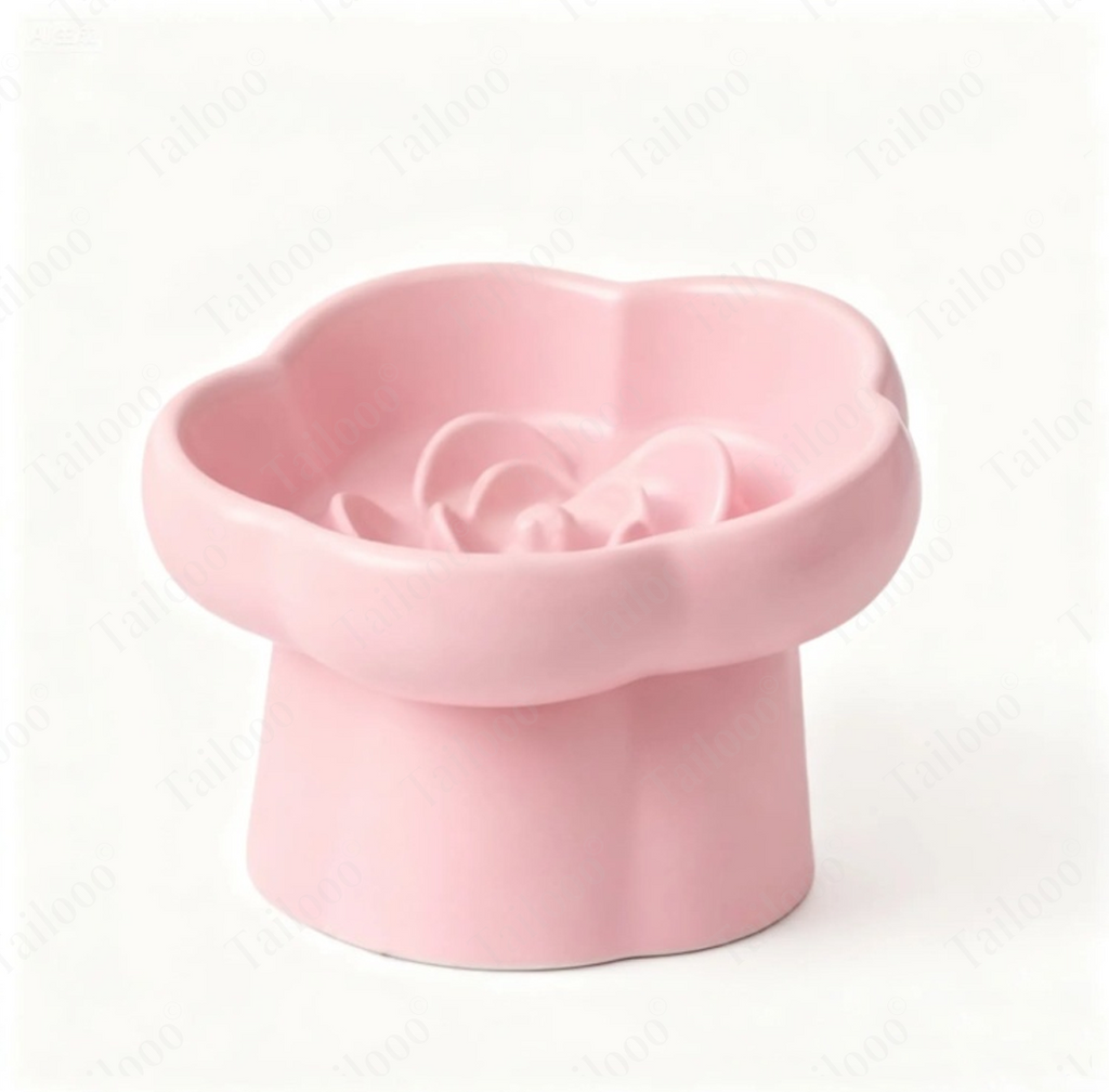 Ceramic Slow Feeder Pet Bowl – Blue