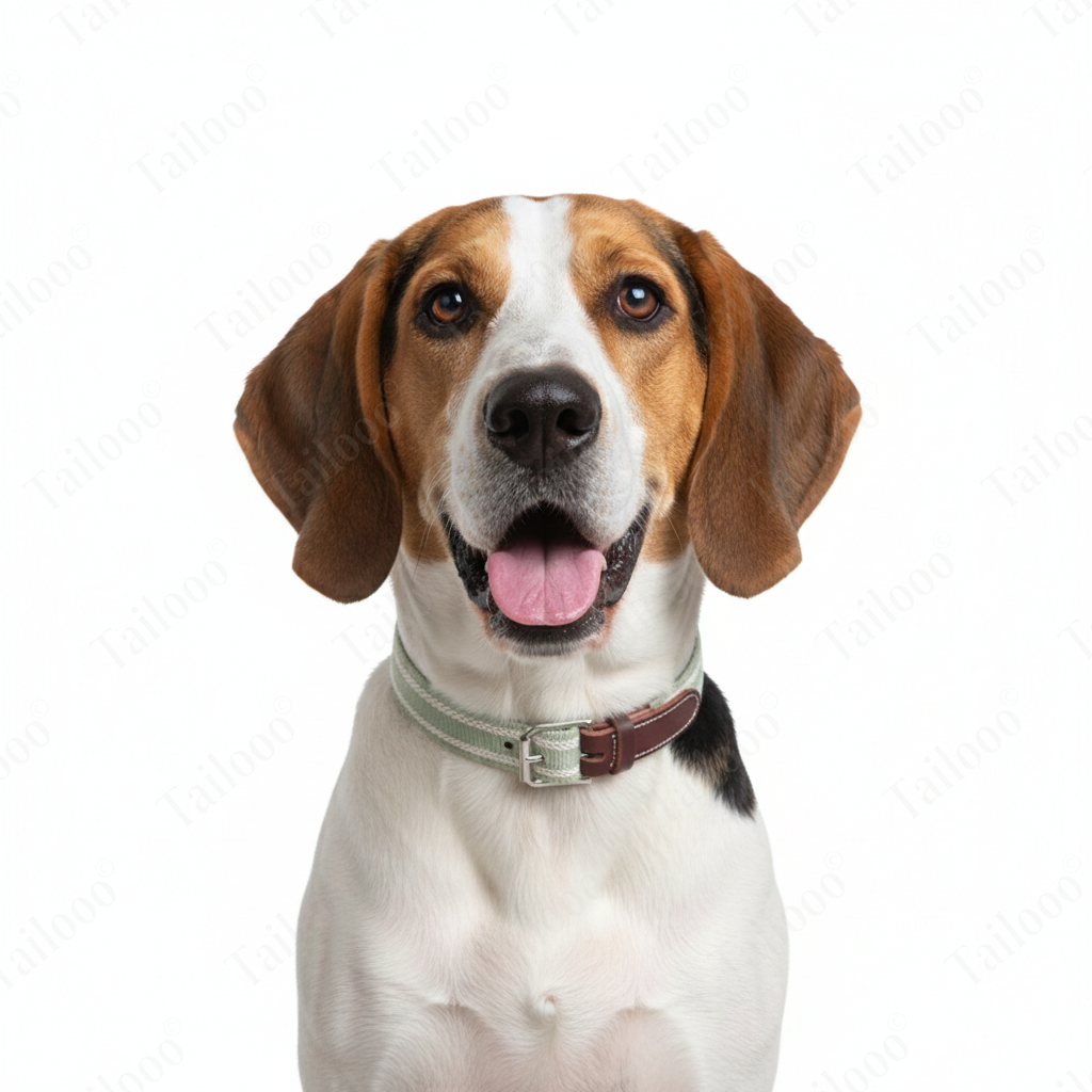 Woven Cotton & Leather Dog Collar– Adjustable, Soft & Durable Design（Bean Green）