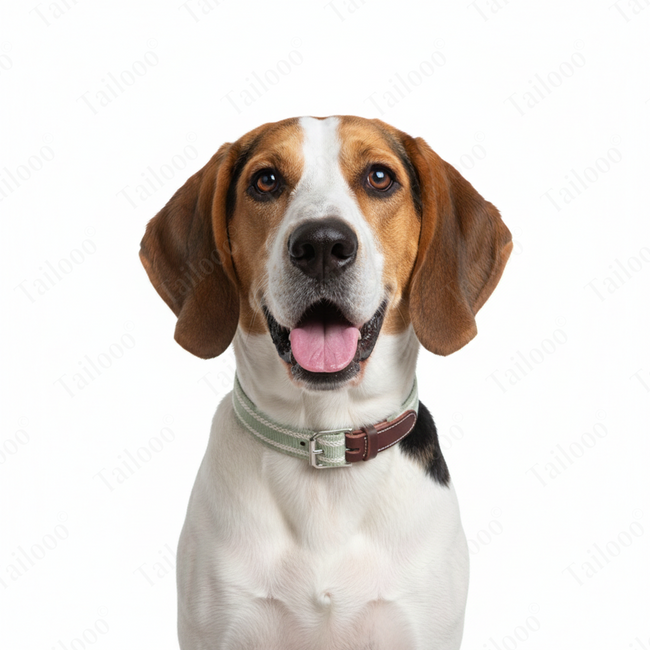 Woven Cotton & Leather Dog Collar– Adjustable, Soft & Durable Design（Bean Green） Main Image