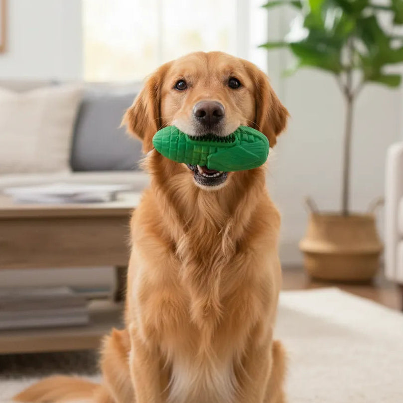 Natural Rubber Corn-Shaped Dog Chew Toy