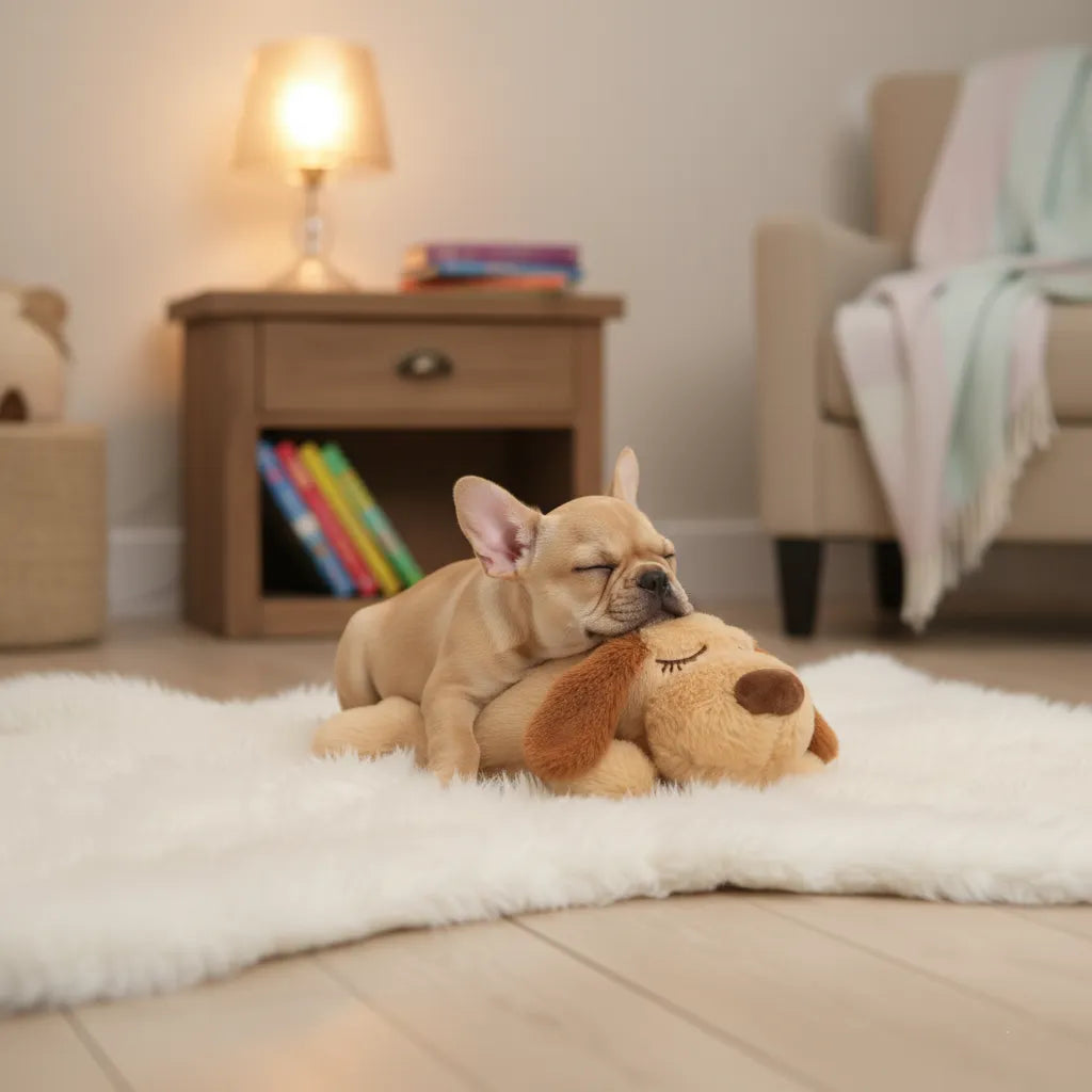 Smart Pet Anxiety Relief Dog Toy with Realistic Heartbeat & Heatable Warmth