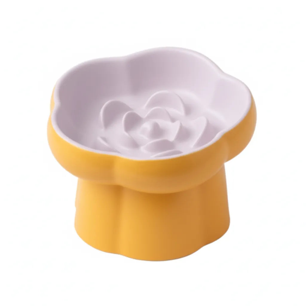 Ceramic Slow Feeder Pet Bowl – Elevated Anti-Gulping Food Dish for Cats, Dogs, Puppies & Kittens, Non-Toxic & Easy to Clean