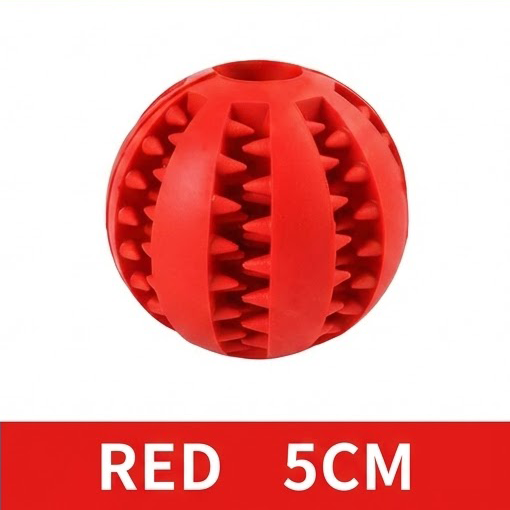 Red Interactive TPR Dog Treat Ball Toy, Slow Feeder Chew dog toy