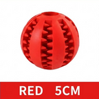 Red Interactive TPR Dog Treat Ball Toy, Slow Feeder Chew dog toy