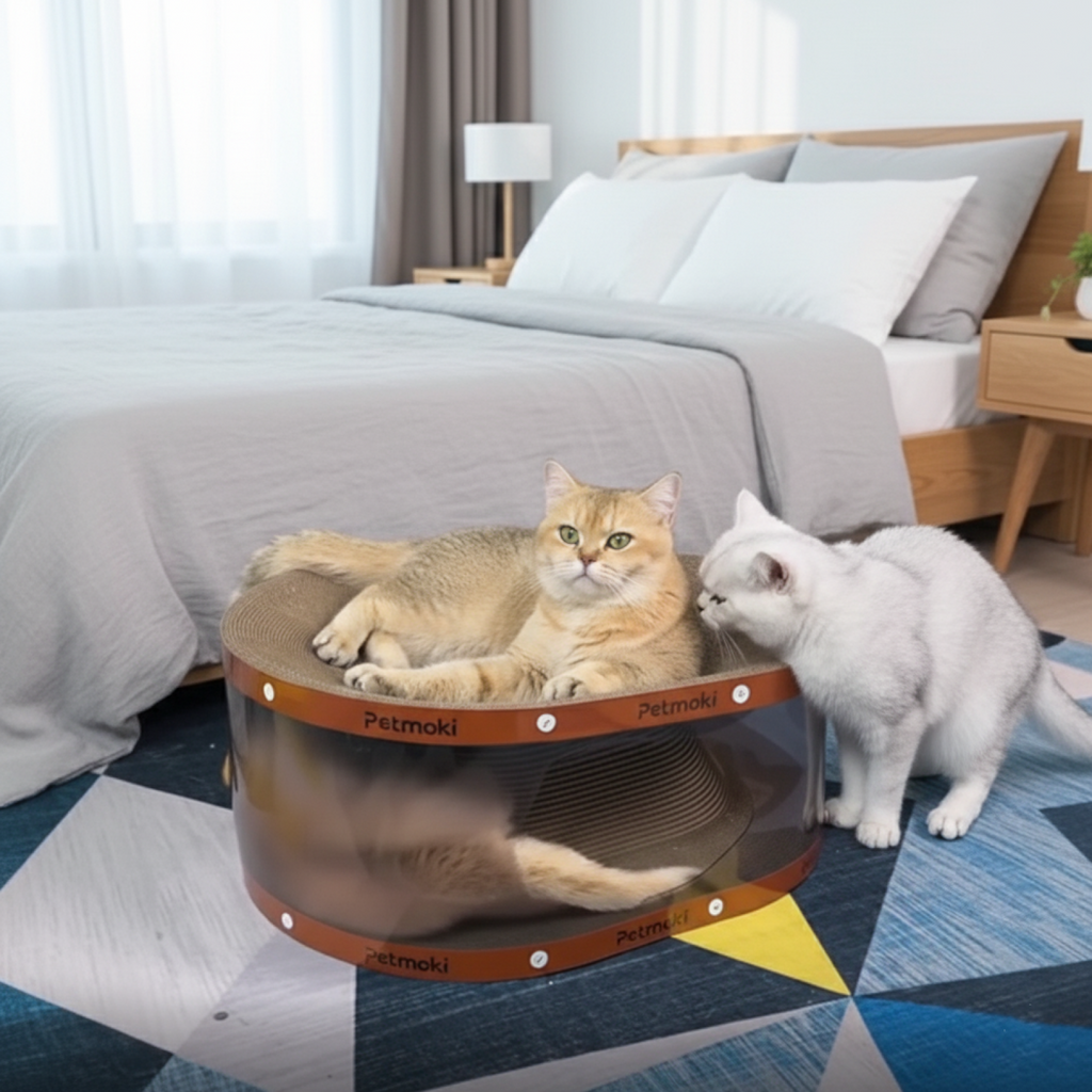 Double-Layer Transparent Tunnel Cat Bed