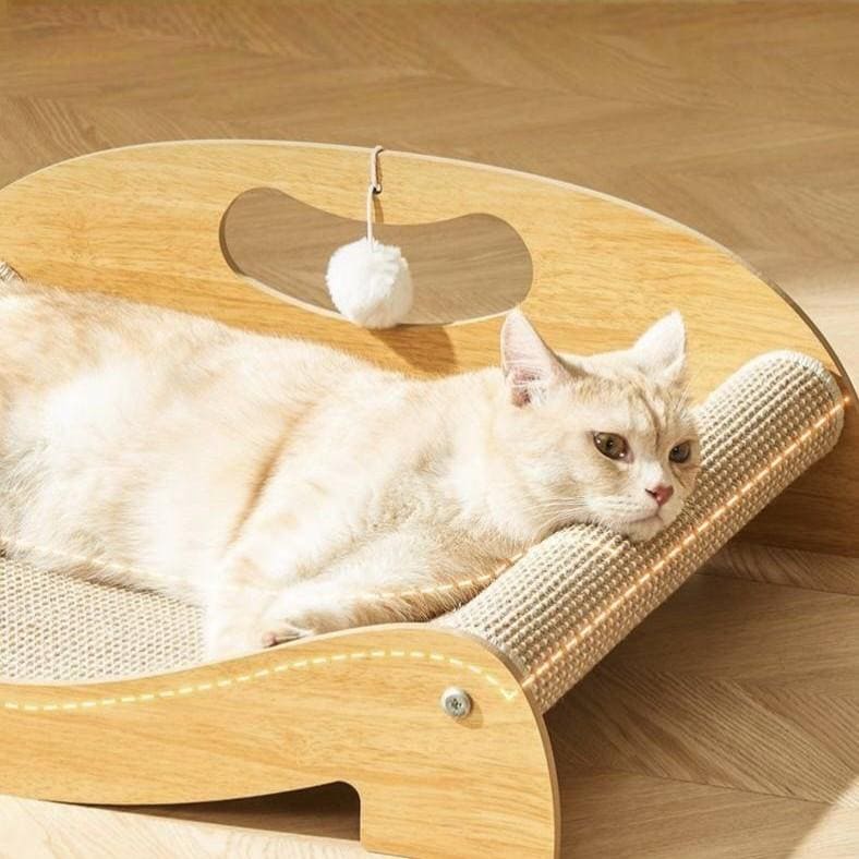 Wooden Cat Bed with Scratcher（Sofa-60CM）