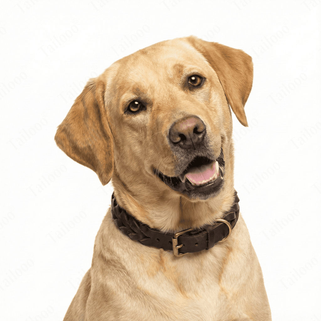 Premium Handmade Braided Leather Dog & Cat Collar（Brown）