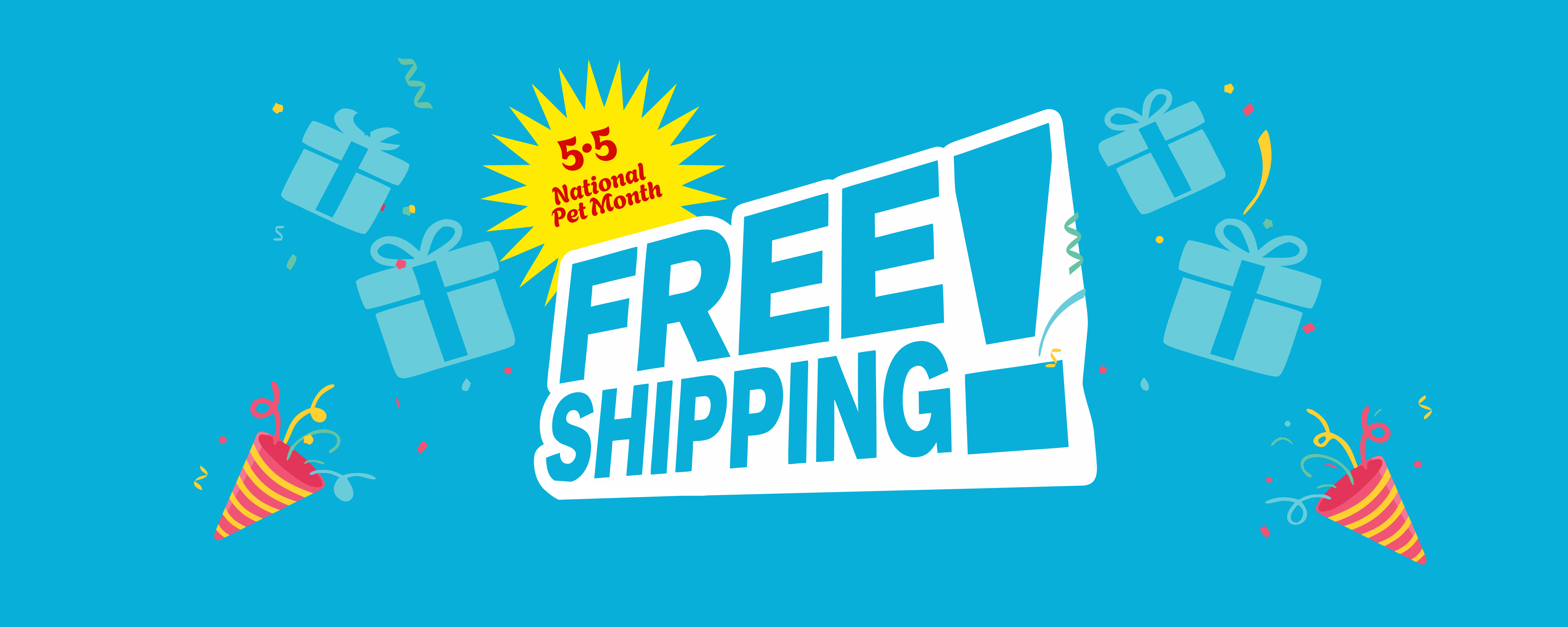 National Pet Month sale banner with free shipping, shop dog car seats and pet travel gear with exclusive limited time discounts