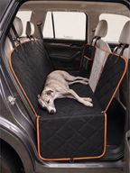 Dog Car Seat Cover with Hard-Bottom Extender · Orange