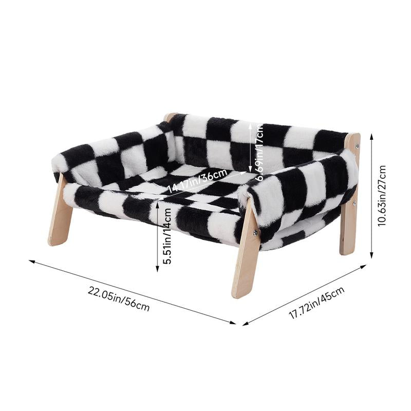 Luxury Wooden Frame Pet Sofa Bed, Suitable for Cats and Dogs