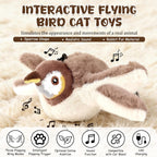 Close-up of the USB charging port and motion sensor on the cat toy bird flying for convenient use.