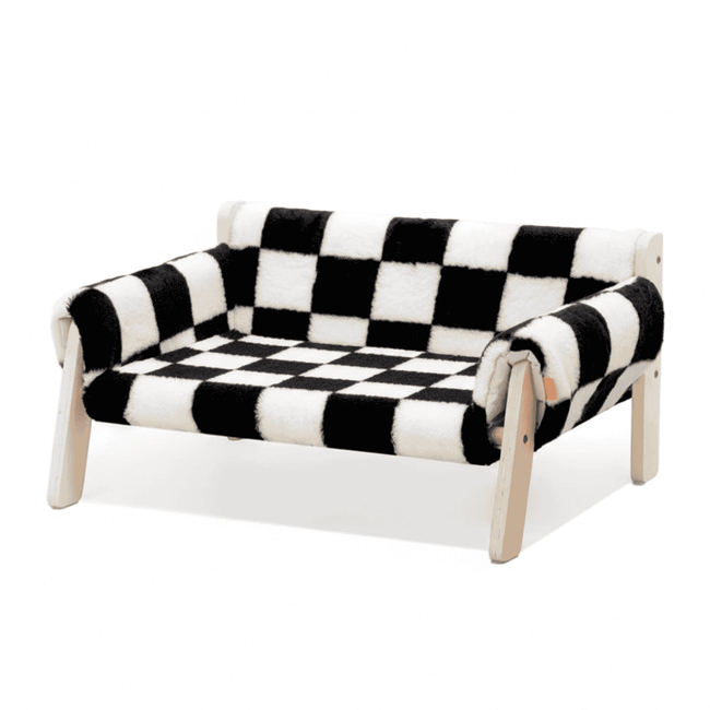 Luxury Wooden Frame Pet Sofa Bed, Suitable for Cats and Dogs Hover Image